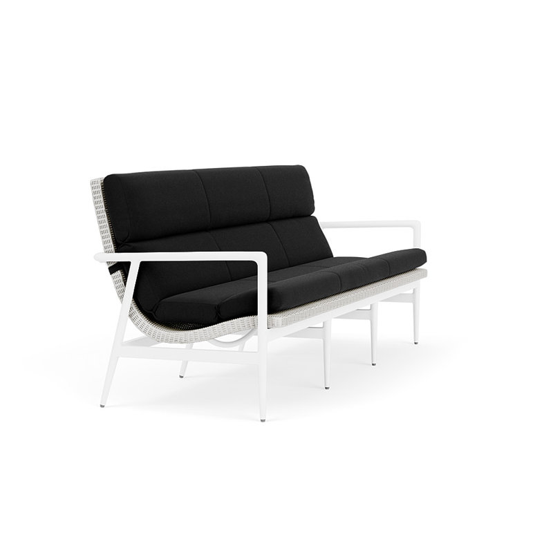 Cascade Outdoor 3 - Seat Patio Sofa, Canvas Black, Matte White