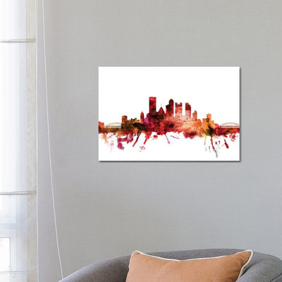 Pittsburgh, Pennsylvania Skyline by Michael Tompsett - 1 Piece Wrapped Canvas Wall Art