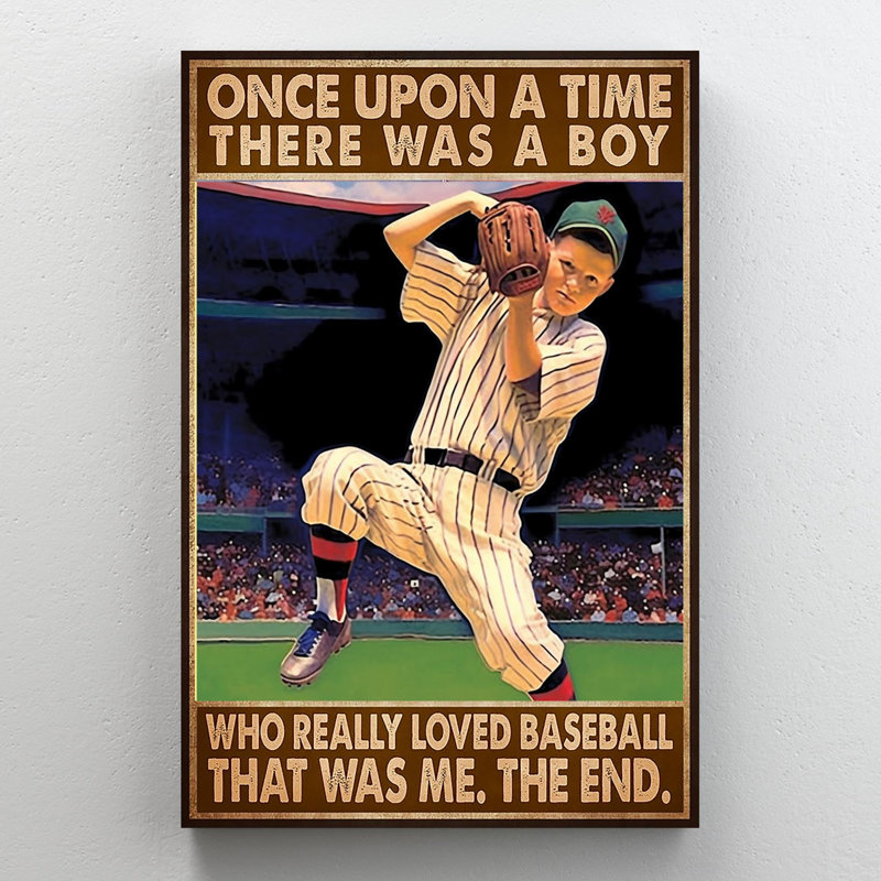 «A Boy Who Really Lived Baseball» - 1 pièce Rectangle, H 36 po x l 24 po x P 1,25 po