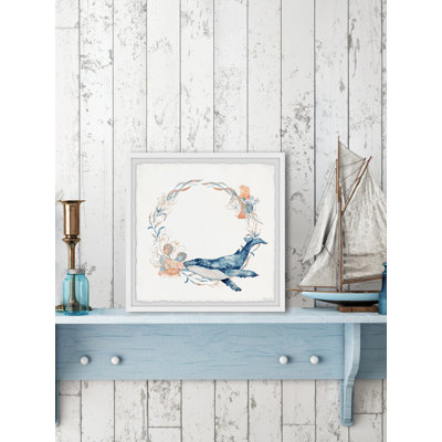 «Flower Crown Whale» par Marmont Hill - reproduction de cadre photo