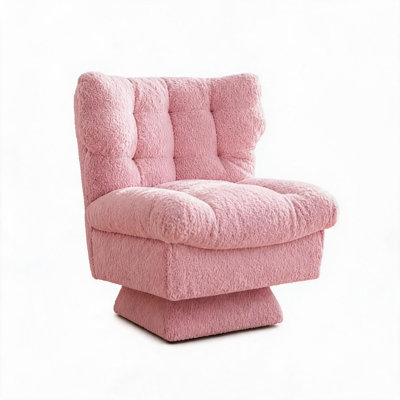 360° Swivel Accent Chair, 300 LBS Weight Capacity, Chenille Fabric Oversized Seat Chair for Living Room, Bedroom and Office