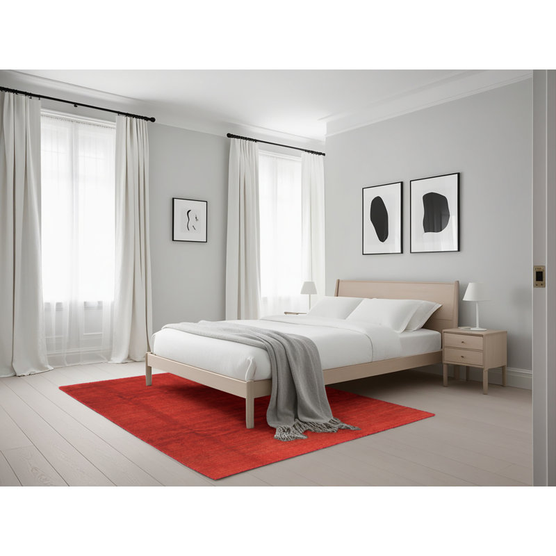 Tapis de zone rouge contemporaine, Rectangle 5 pi x 7 pi