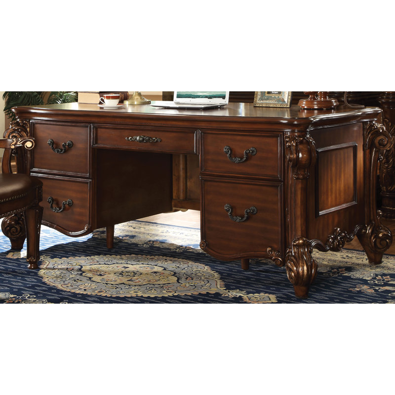 Perlog Solid Wood Top Executive Desk