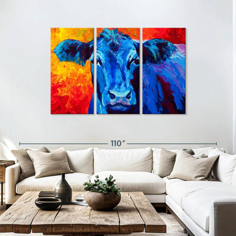 Brampt Blue Cow, 48" H x 74" W