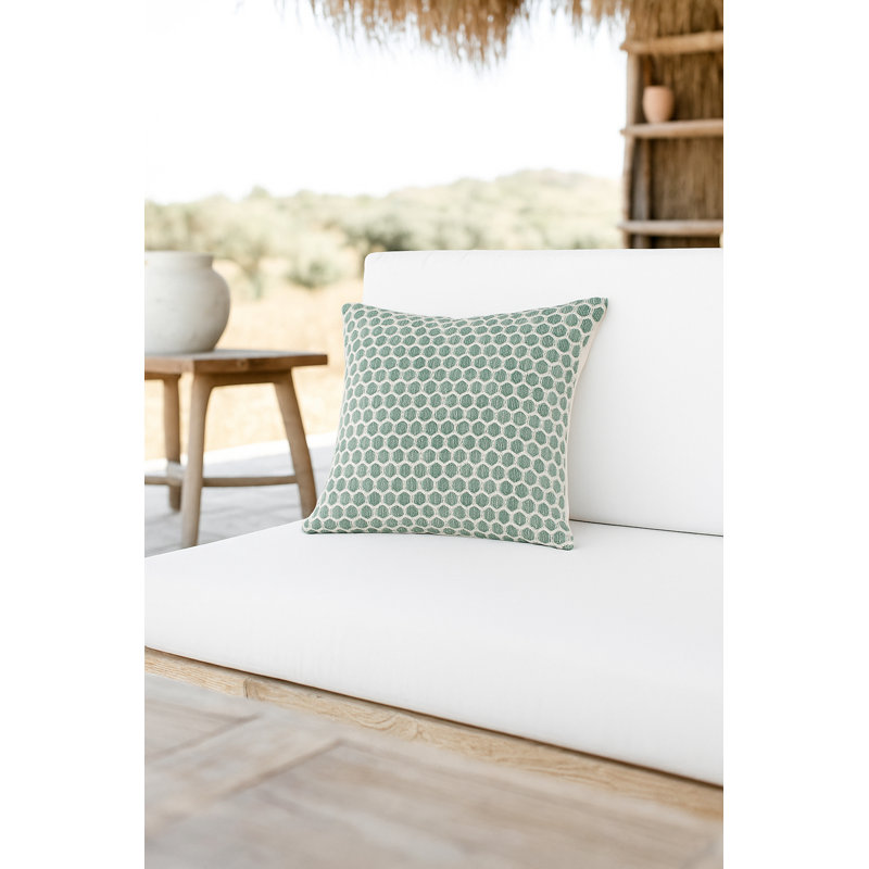Marine Blue Sailor Dots Indoor Outdoor Pillow Cover 14x20, Pure Green, Rectangle 14"H x 20"W, Pillow Cover Only - No Insert