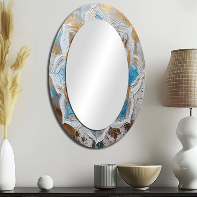 Miroir mural bleu et or Mandala I - Bohemian