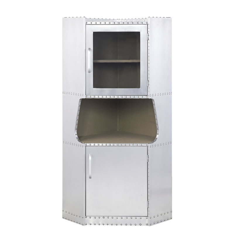 Aluminum Cabinet With 1 Shelf, Enhancing Storage Efficiency Modern 2-Door Shelf For Practical