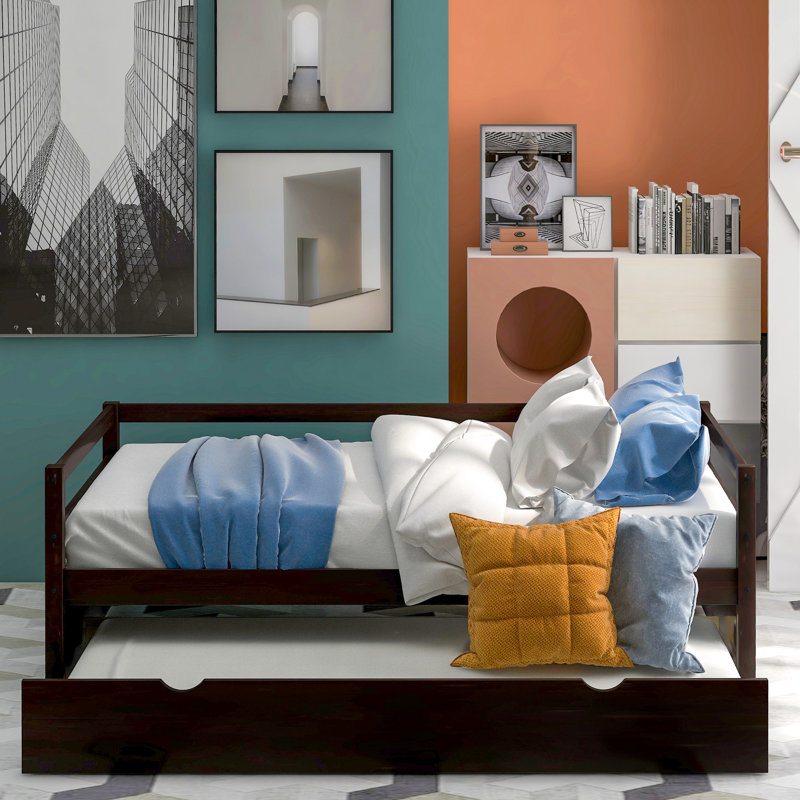 Lit de jour avec lit gigogne, taille simple - pour chambre à coucher