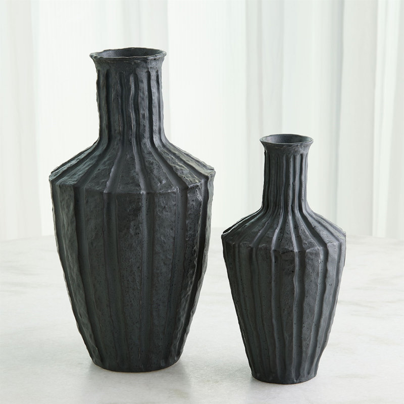 Emperor Handmade Earthenware Table Vase, 13.75" H x 6.75" W x 6.75" D