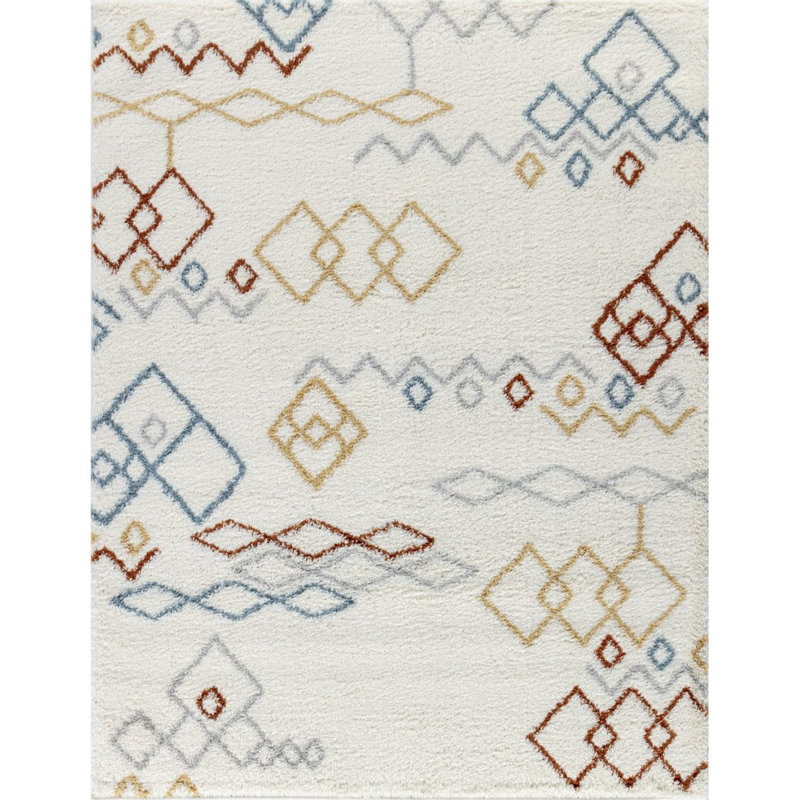 Loft Shag GC_CZY1005 Ivory 5 Ft. 3 In. X 7 Ft. Shaggy Area Rug, Rectangle 5'3" x 7'