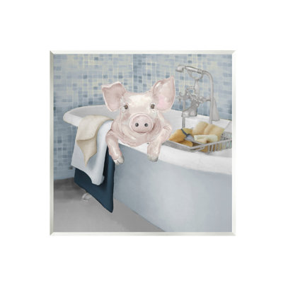 " Pig Bathing Bathroom Tub Animal "