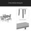 Ensemble de salle à manger de cuisine 6 pièces, table de salle à manger rectangulaire en bois avec 4 chaises rembourrées et un banc, ensemble de table de salle à manger pour 6 personnes, salon, bar et cuisine-300280538-300280353-300280365