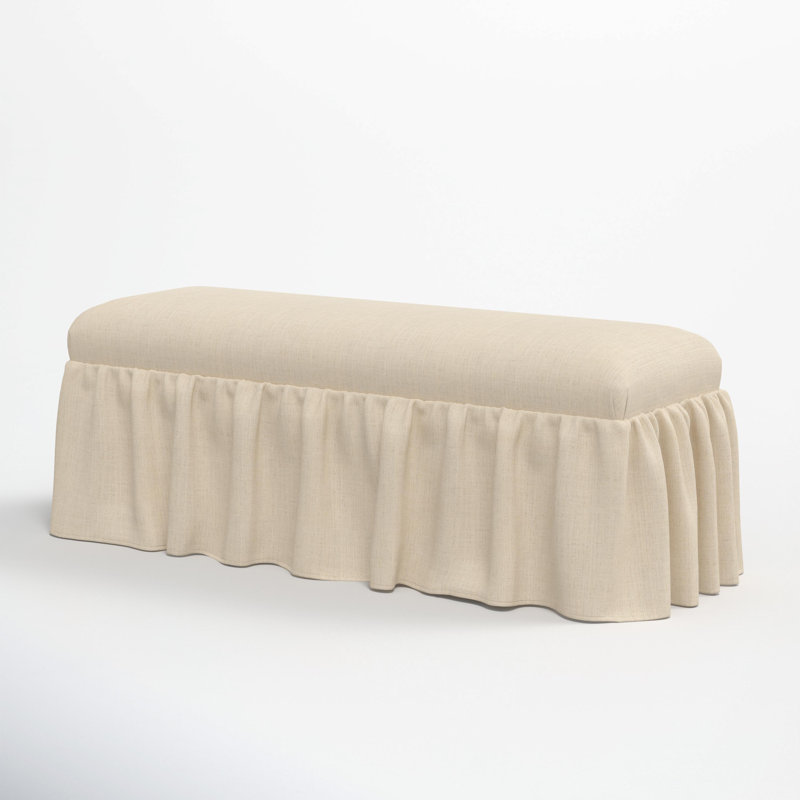 Nia Ruffle Dining Bench, Classic Linen Linen