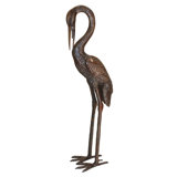 Large Heron Head Low Cast Bronze Garden Statue