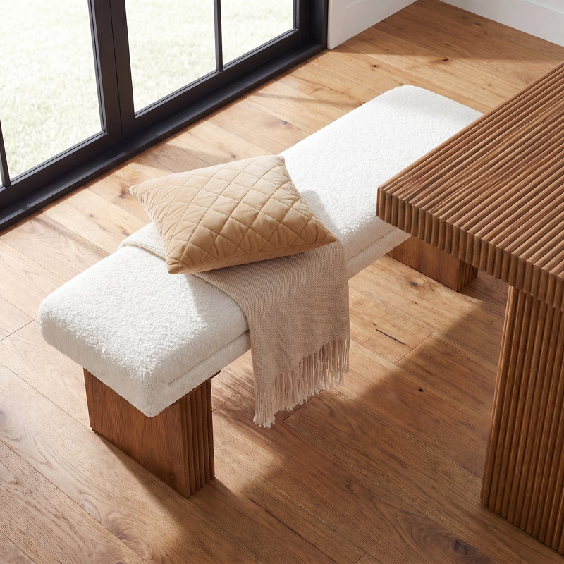 Banc de salle à manger rembourré, banc d'intérieur en bois massif pour 2 personnes