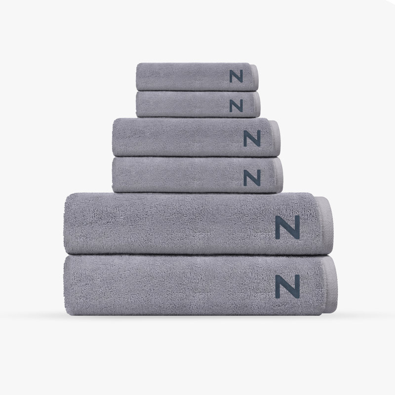 Monogrammed Cloer 6 pcs Turkish Towels Set, Silver, Z
