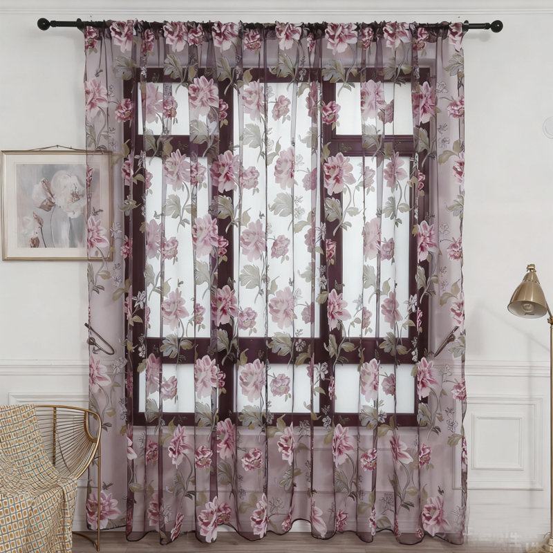 2PC Fashion Flower Tulle, Mauve