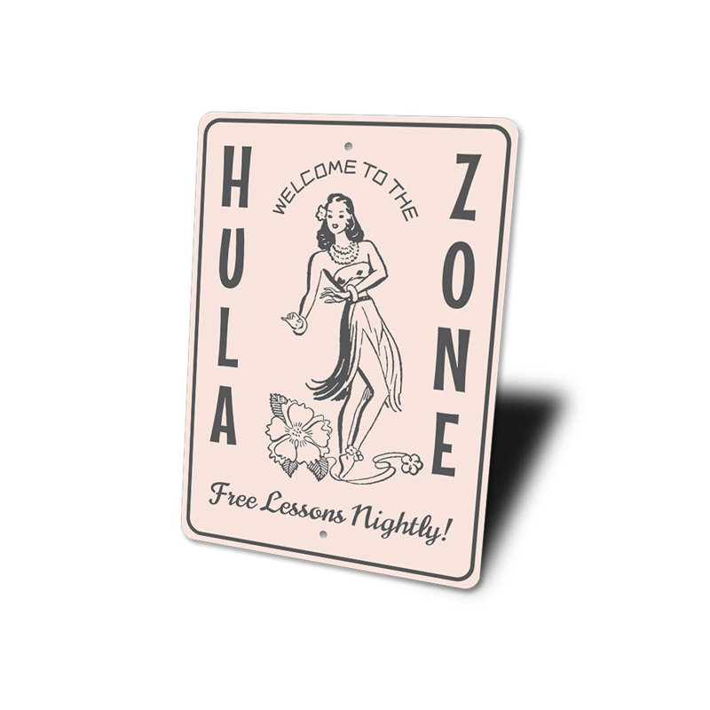 Plaque en aluminium Hula Zone, H 18 po x l 12 po x P 0,06 po