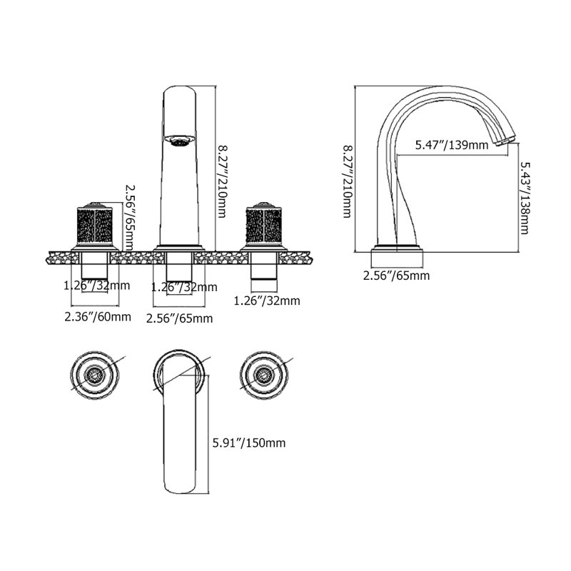2-handle Bathroom Faucet