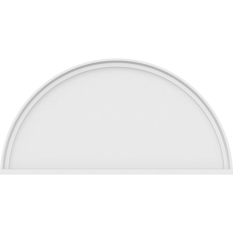 Fronton en PVC de qualité architecturale demi-ronde l 42 po x H 21 po x P 2 po, H 21 po x l 42 po x P 2 po