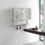 Armoire murale moderne à deux portes de 23,62 po avec deux portes, un rangement fermé à deux niveaux, une tablette ouverte et un porte-serviettes, pour le vestibule, le salon, la salle à manger et la salle à manger