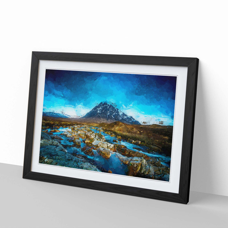 Glencoe in Scotland - Framed Print, 27cm H x 36cm W x 2cm D, Black Framed