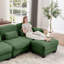 Canapé d'angle modulaire, canapé quatre places en chenille verte, style moderne