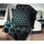 Pixel hexagonal doré en nid d'abeille - coussin imprimé abstrait-29603879-29603888