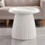 Table d'appoint ronde blanche en oxyde de magnésium cannelé 19,69 po-1260192343