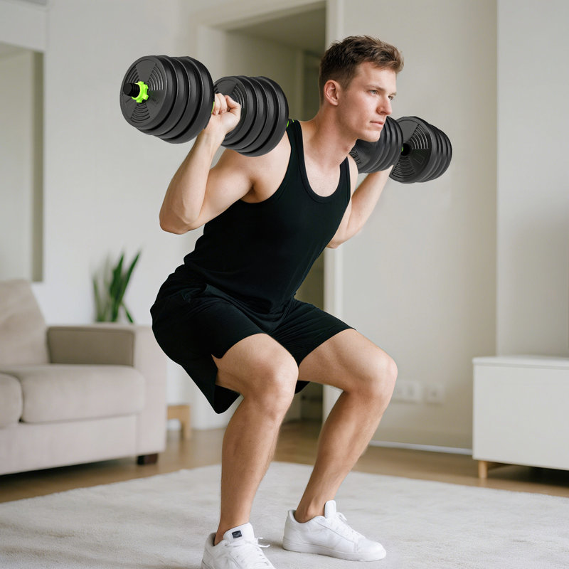 Ensemble d'haltères réglables, ensemble de poids 3 en 1 pour gymnase à domicile, 66 lb