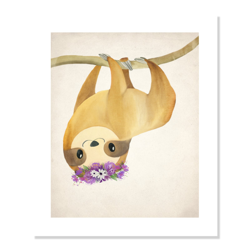 Sloth floral 2, H 36 po x l 24 po x P 1 po, Papier
