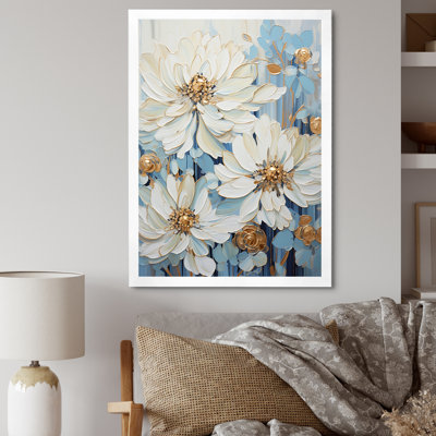 Nature of Blue Zinnias Symphony - Zinnias, reproduction d'art sur toile