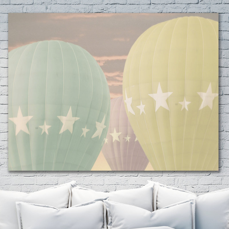 Vintage Nursery Balloons by Ashley Davis - Wrapped Canvas Print, 30cm H x 46cm W x 4cm D