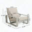Chaise longue en aluminium avec coussin beige - Légère et ergonomique pour le patio ou la plage-446427119