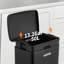 Poubelle à pédale de 50 L en acier inoxydable noir, poubelle mains libres-135482876