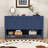 Modern Four-Door Sideboard Buffet Cabinet with Adjustable Shelves, Open Storage and Geometric Doors-1761037952