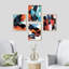 Ensemble de 4 reproductions murales géométriques abstraites encadrées sur papier quadrillé rouge et bleu encadrées sur papier, impression de 4 pièces-93012284-93012285