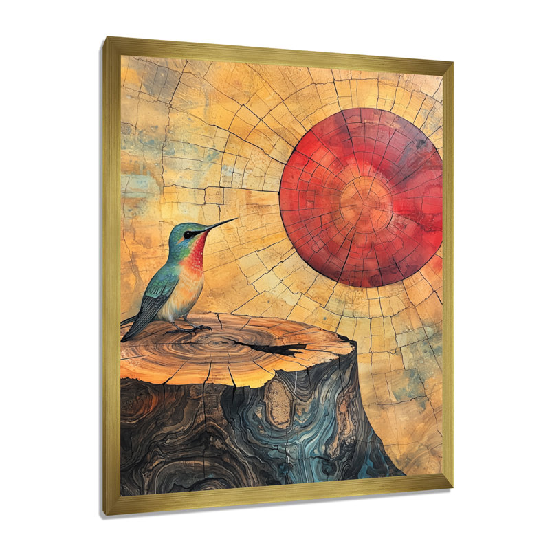 Gokhan - animaux, art mural sur toile, H 44 po x l 34 po, Doré, Picture Framed