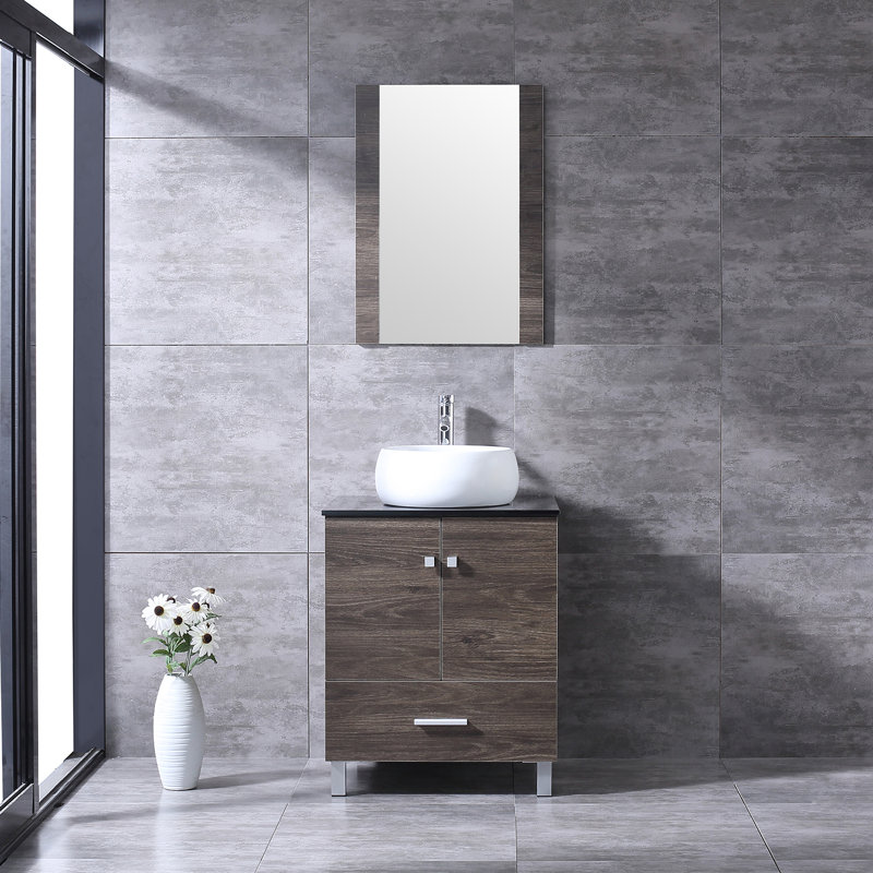 Aldi 24'' Single Bathroom Vanity with Tempered Glass Top