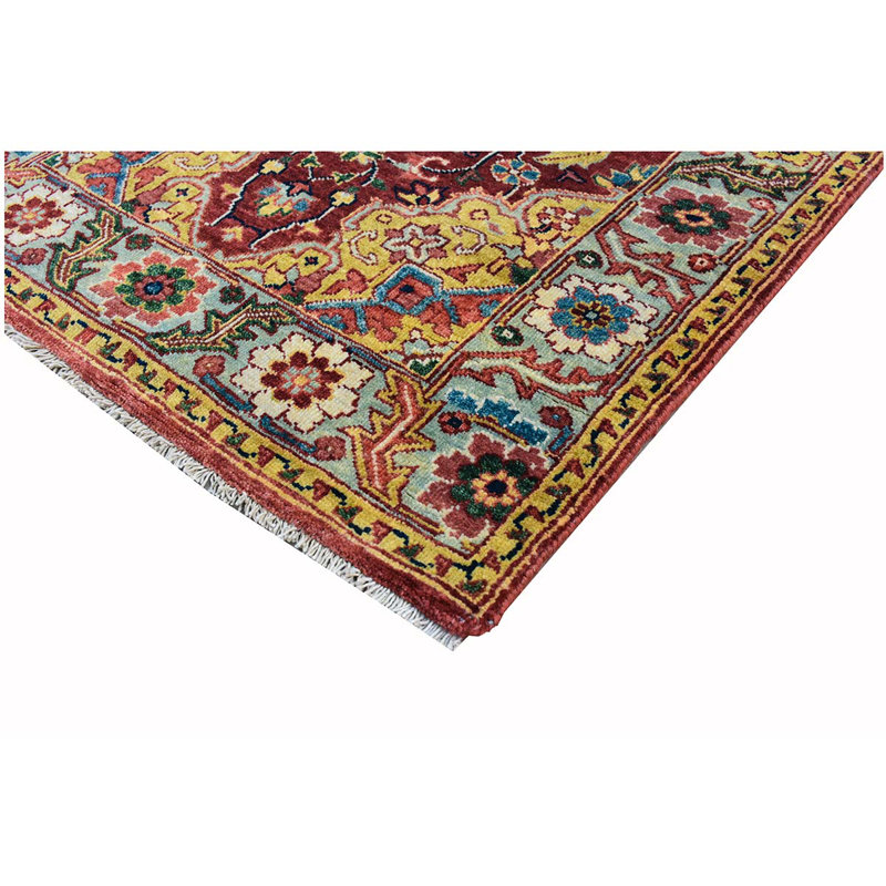 Elegant Wool Oriental Area Rug in Red, Runner 2'6" x 10'