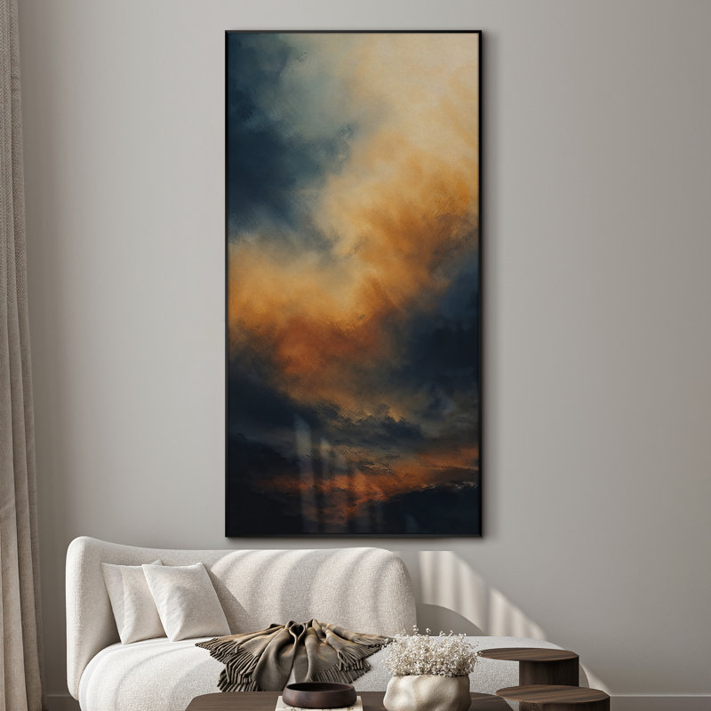 Très grand art mural imprimé sur toile - Œuvre d'art moderne abstraite, décor pour le salon ou la chambre à coucher - «Assemblage requis du cadre (cadre non fini)»
