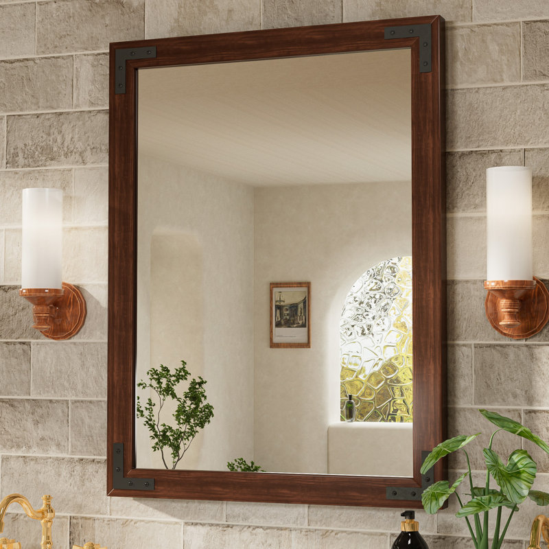 Miroir Gwenneth, 24 po x 36 po, Brun