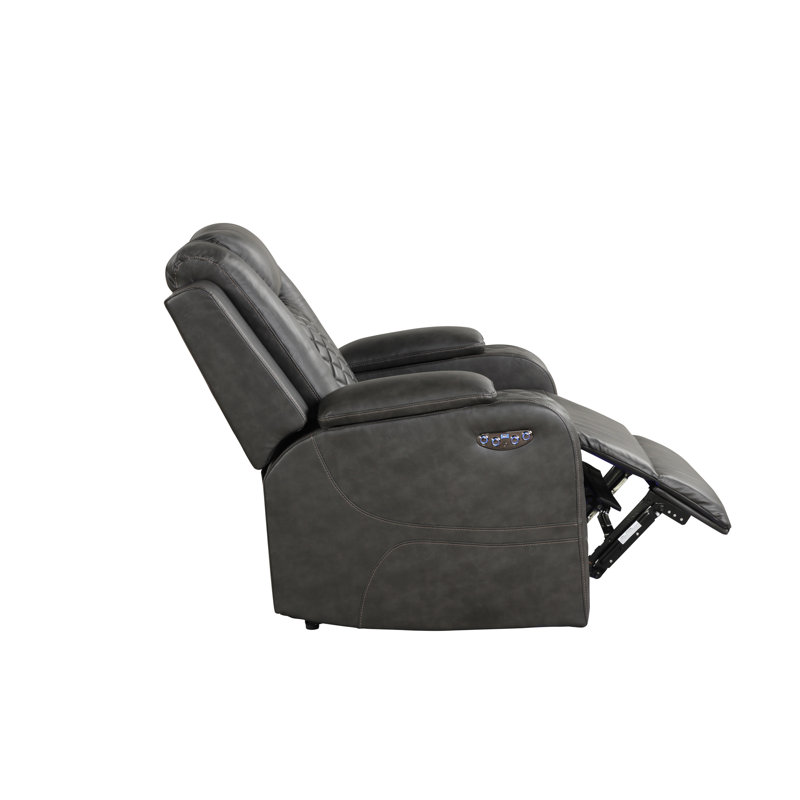 Fauteuil inclinable électrique à DEL en similicuir, Noir