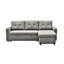 Lit modulaire convertible gris, canapé-lit 3 places pour petit salon confortable en forme de L, espace gris-232212921