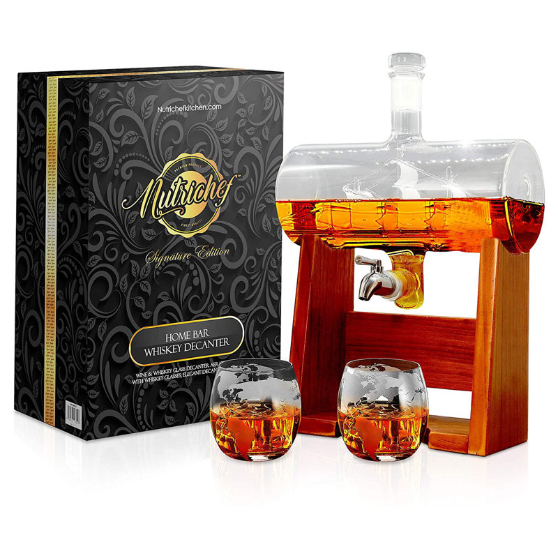 Ensemble de 2 carafes à carafe et à whisky NutriChef Home Bar