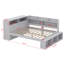 Lit de jour double avec armoires de rangement et armoire à chaussures, lit d'angle en bois avec ports USB-274223262