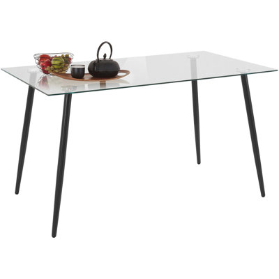 Milagro Rectangular Glass Top Dining Table