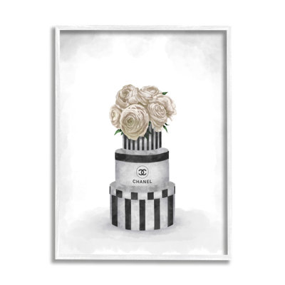 " Fashion Flower Box Stack Neutral Grey Painting "