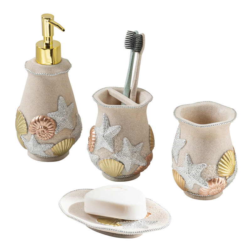 Beachcrest Home™ 4-Piece Coastal Bathroom Accessories Sets | Wayfair