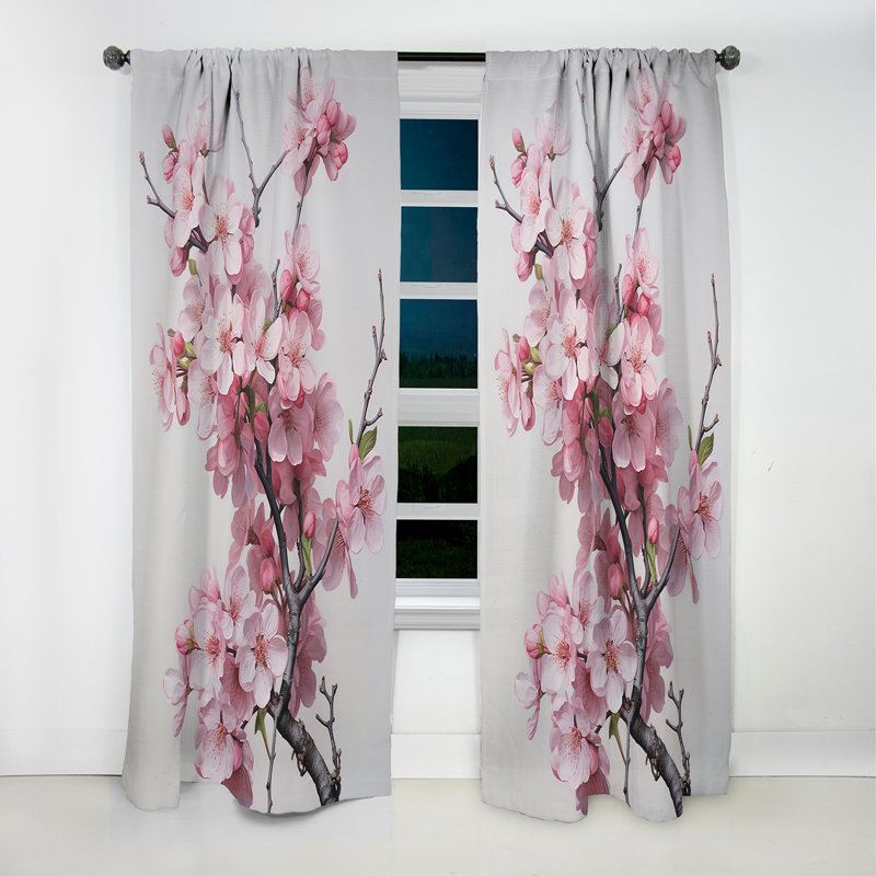 Rideau occultant abstrait Apple Blossom, L 52 po x L 84 po